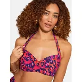 Love & roses Hauts de bikini bleu foncé / violet clair / rose / rouge néon