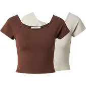 About You T-shirt 'Jale' mastic / chocolat