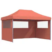 vidaXL Tente de réception pliable Pop-Up avec 3 parties latérales Terracota