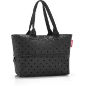 Reisenthel shopper e1, sac à provisions, sac de transport, sac, Glossy Dots Black, 12 L, RJ7075