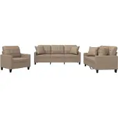 vidaXL Ensemble de canapés 3 pièces avec coussins Cappuccino-Brun Similicuir