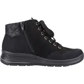 Rieker Bottes de ville pour femmes , modèle à lacets, couleur noire, style décontracté