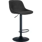 CLP Tabouret de bar Loft avec dossier et rotation à 360° | Couleur : noir | Matériau : tissu