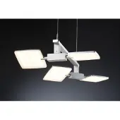 Paulmann Suspension Living Pad 4x5 W LED, aluminium brossé/chrome, 230 V