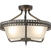 Elstead Lighting Plafonnier Elstead Crown E27 à 3 lumières, couleur « Porte de fer »