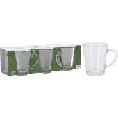 Excellent houseware Lot de 6 tasses à expresso , en verre transparent, 5,5 x 6,5 cm, 70 ml