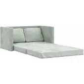 vidaXL Canapé de sol avec fonction sommeil gris clair 122x204x55 cm velours