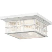 Elstead Lighting Beacon Square Plafonnier extérieur E27 double blanc IP44 Anti-marin (E27, IP44)
