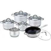 Klausberg Ensemble de Casseroles KB-7698 12 Pièces Acier Inoxydable