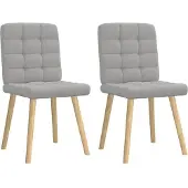 vidaXL Chaise de salle à manger 2 pcs. Tissu gris nuage