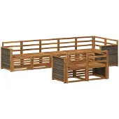 vidaXL Ensemble de salon de jardin 7 pièces en bois d'acacia massif, finition naturelle