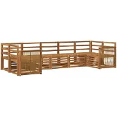 vidaXL Ensemble de salon de jardin 6 pièces en bois d'acacia massif, finition naturelle