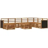 vidaXL Ensemble de salon de jardin 7 pièces en bois d'acacia massif, finition naturelle