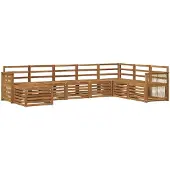 vidaXL Ensemble de salon de jardin 6 pièces en bois d'acacia massif, finition naturelle