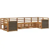 vidaXL Ensemble de salon de jardin 6 pièces en bois d'acacia massif, finition naturelle