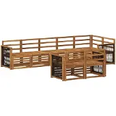 vidaXL Ensemble de salon de jardin 7 pièces en bois d'acacia massif, finition naturelle