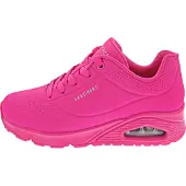 SKECHERS Baskets basses 'Uno - Night Shades' rose néon / argent