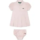 Lacoste 47394 Short Sleeve Dress Rose 9 Months Fille