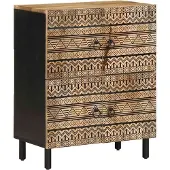 vidaXL Buffet 60x33,5x75 cm Bois de manguier brut