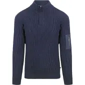 Suitable Mou Pull Demi-Zip Foncé Bleu Bleu foncé taille XL