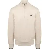 Fred perry Pull Demi-Zip Melange Blanc cassé Beige taille L