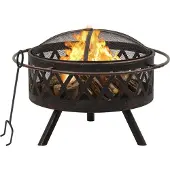 vidaXL Foyer rustique avec tisonnier 76 cm XXL acier