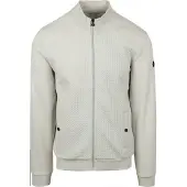 No-excess Cardigan Zipper Jacquard Chalk