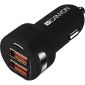 Canyon CNE-CCA04B Chargeur pour appareils mobiles MP3, autres, haut-parleur portable, smartphone, tablette Noir Allume-cigare de voiture
