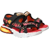 SKECHERS Sandales 'Mega-Splash 4K' gris / orange / rouge cerise / noir