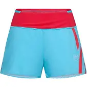 La Sportiva Short Flow 3' W - Short léger de trail running pour femmes - , taille : M, couleur : B02P02-Malibu Blue/Hibiscus