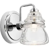 Kichler Applique de salle de bains Talland, chrome poli, 1xG9x3W, verre, dimensions : 16,3 x 12,7 x 17,5 cm, IP44,