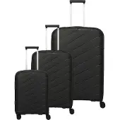 Travelite trolley Burano 4W Trolley-Set L / M / S Black noir 75cm