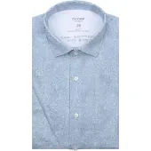 Olymp Chemise Level 5 24/Seven Herringbone Bleu