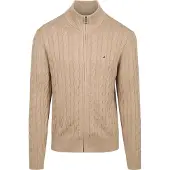 Tommy Hilfiger Gilet Zip Cable Beige