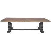 Signature - Table à manger en pin massif Pieds Vieux bois L280 cm