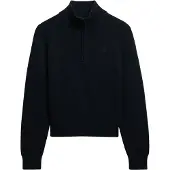 Superdry Essentials Slim Knit Half Zip Sweatshirt Bleu M Femme