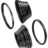 K&F Concept Ensemble de bagues Step Up & Down 18 pièces (37-82 mm)