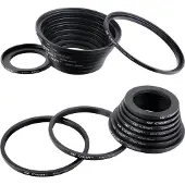 K&F Concept Ensemble de bagues Step Up & Down 18 pièces (37-82 mm)