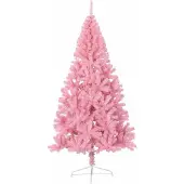 vidaXL Sapin de Noël artificiel pré-éclairé Rose 240 cm PVC