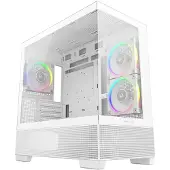 DeepCool CG380 3F WH, Midi Tower, PC, Blanc, ITX, Micro ATX, ABS (acrylonitrile-butadiène-styrène), SGCC, Verre trempé, 17,6 cm