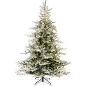 Everlands Sapin 180cm avec guirlande lumineuse LED enneigée GRANDIS