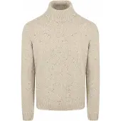 Suitable Pull Col Roulé Donnegal Tweed Laine Éco Beige taille XXL