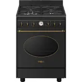 Smeg Coloniale CO60GMAN2 four et cuisinière Electrique Gaz Noir