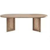 CALICOSY - Table basse ovale avec piètements rotin L120 cm - TALIA