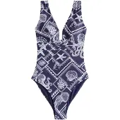 Next Maillot de bain modelant marine / blanc