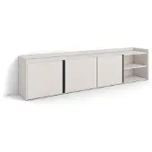 Skraut Home PULLER Meuble tv effet bois beige 207x35x50cm