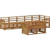 vidaXL Ensemble de salon de jardin 7 pièces en bois d'acacia massif, finition naturelle