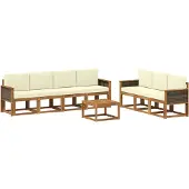 vidaXL Ensemble de canapés d'extérieur avec coussins, 7 pièces