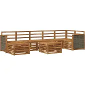 vidaXL Ensemble de salon de jardin 7 pièces en bois d'acacia massif, finition naturelle