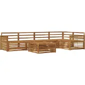 vidaXL Ensemble de salon de jardin 6 pièces en bois d'acacia massif, finition naturelle